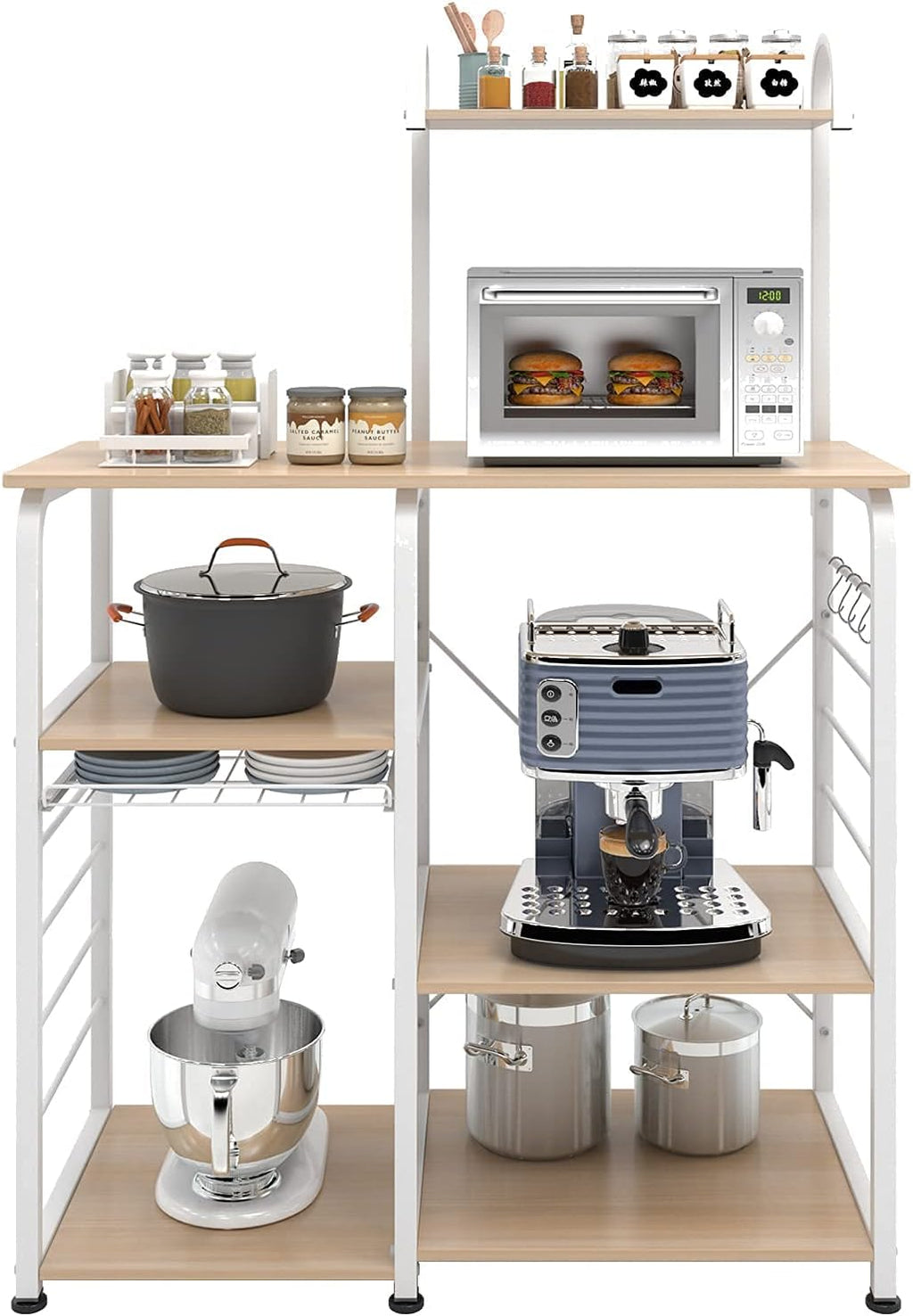 Black 3-Tier Microwave Cart Stand Z715511