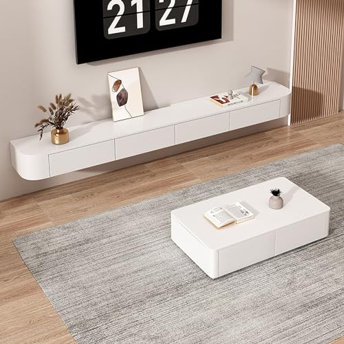 Grey 120cm Wall Mounted TV Stand with Drawers L792