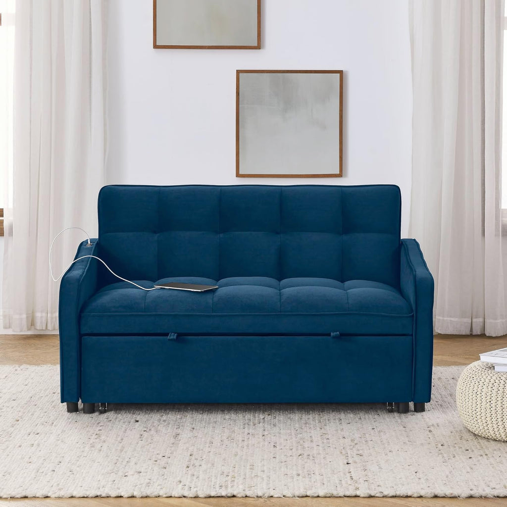 Convertible Sleeper Sofa Couch with Pull Out Bed I7297