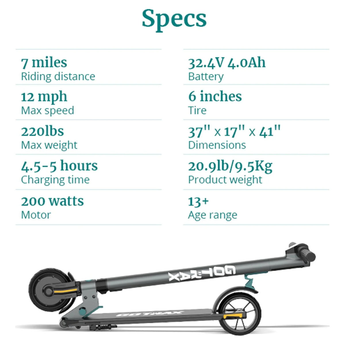 Gray Foldable Electric Scooter with 6 Tires D893