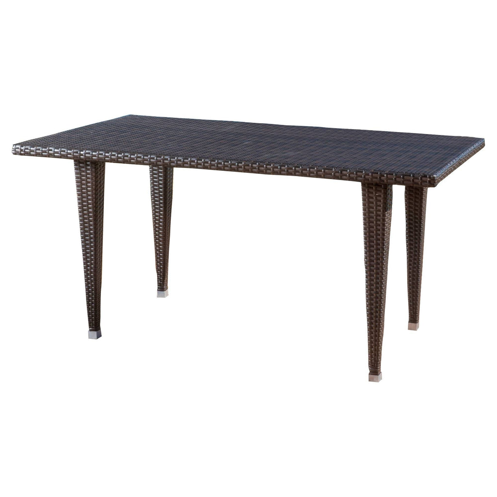 Rectangle Wicker Table Multi Brown X984