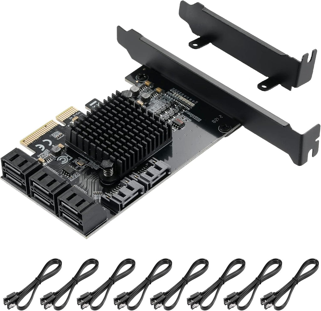 10 Port PCIe SATA 3.0 6 Gbps Controller Card with 10 SATA Cables K2993