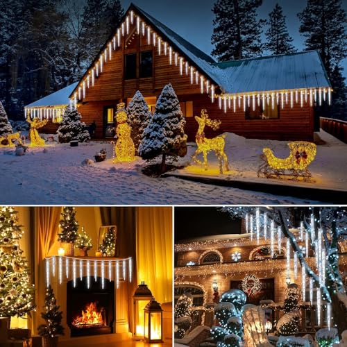 30ft 150 LED Cool White Icicle Lights with Remote K671931