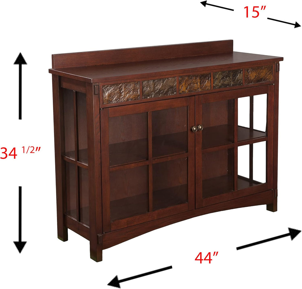 Red Washed Sideboard & Curio R769
