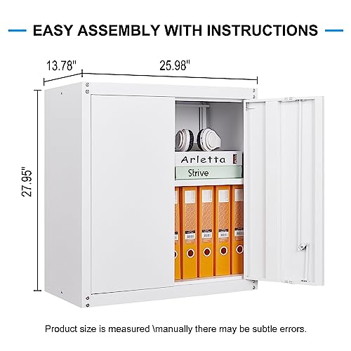 Metal Wall Cabinet with Doors and Adjustable Shelf Y511897