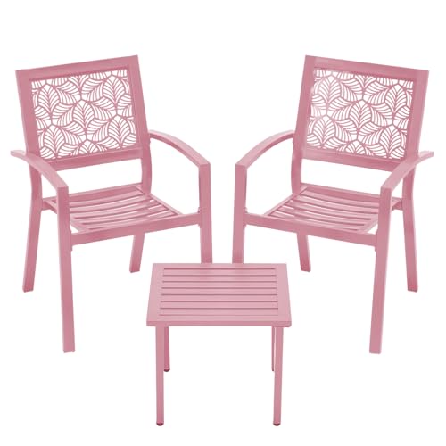 Peacock Blue Stackable Bistro Set with 2 Chairs and 1 Coffee Table P37252