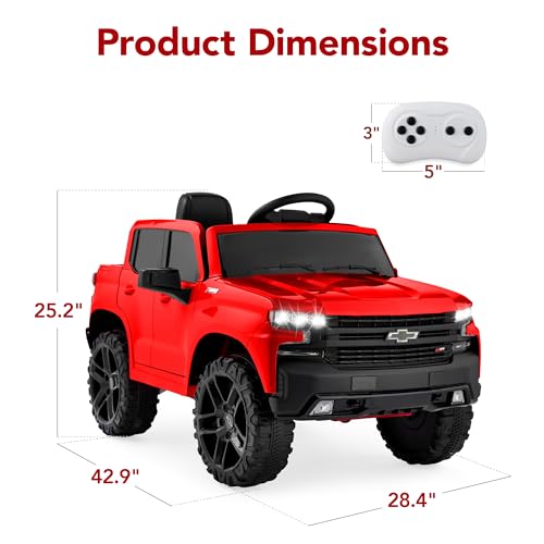 12V Licensed Chevrolet Silverado Ride On Truck Electric Car Toy with Parent Remote Control Pink D8623