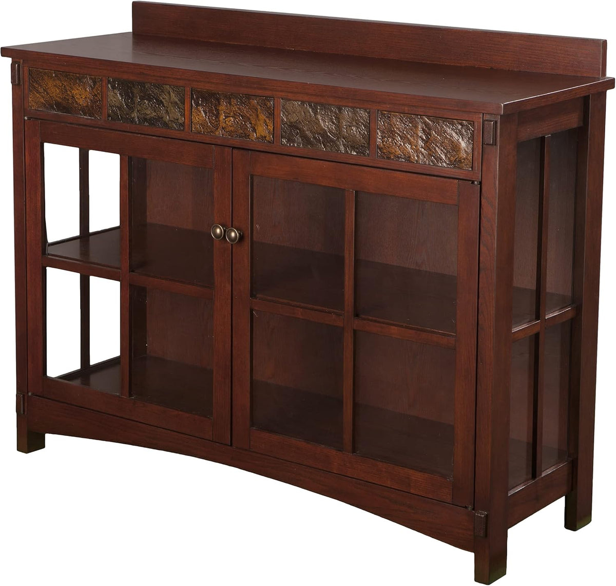 Red Washed Sideboard & Curio R769