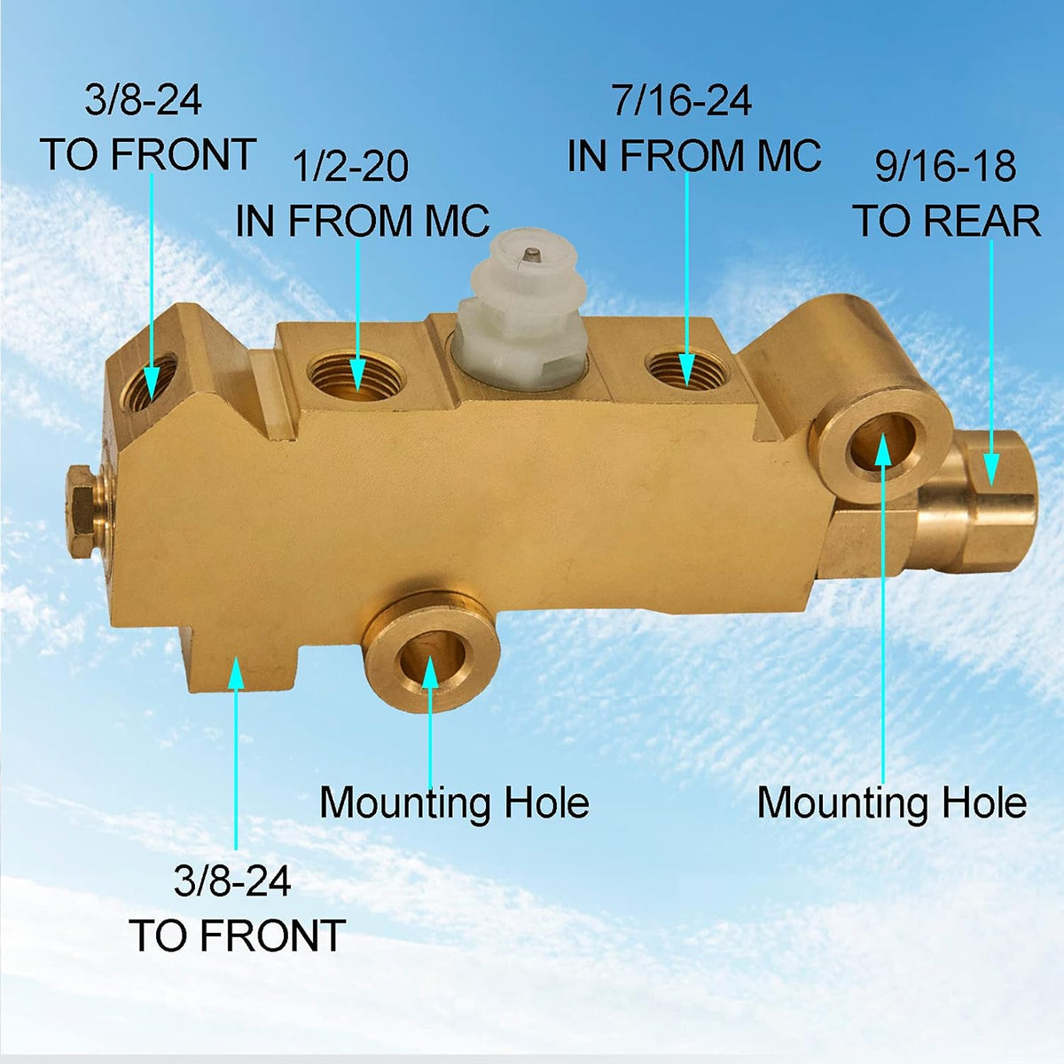 Brass Disc Front Drum Rear Brake Proportioning Valve Pack of 2 J391454