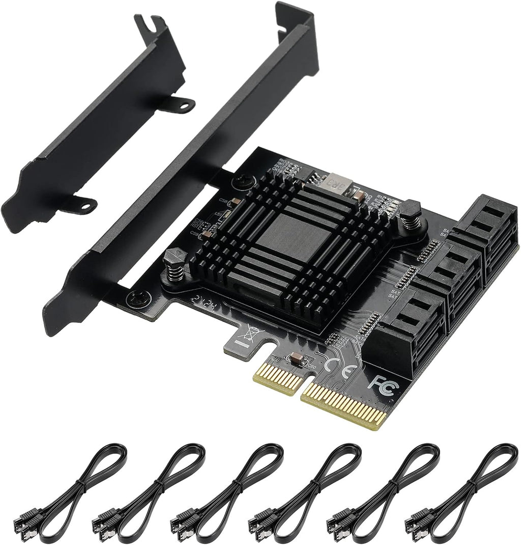 10 Port PCIe SATA 3.0 6 Gbps Controller Card with 10 SATA Cables K2993