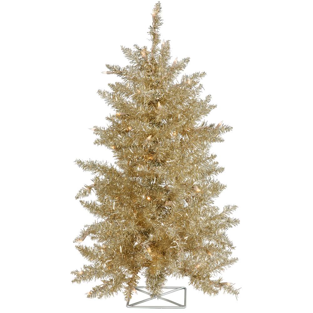 Champagne Artificial Christmas Tree with 70 Clear Lights C520544