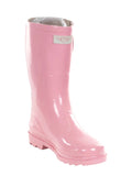 Pink Rubber 11-Inch Mid-Calf Rain Boots H152