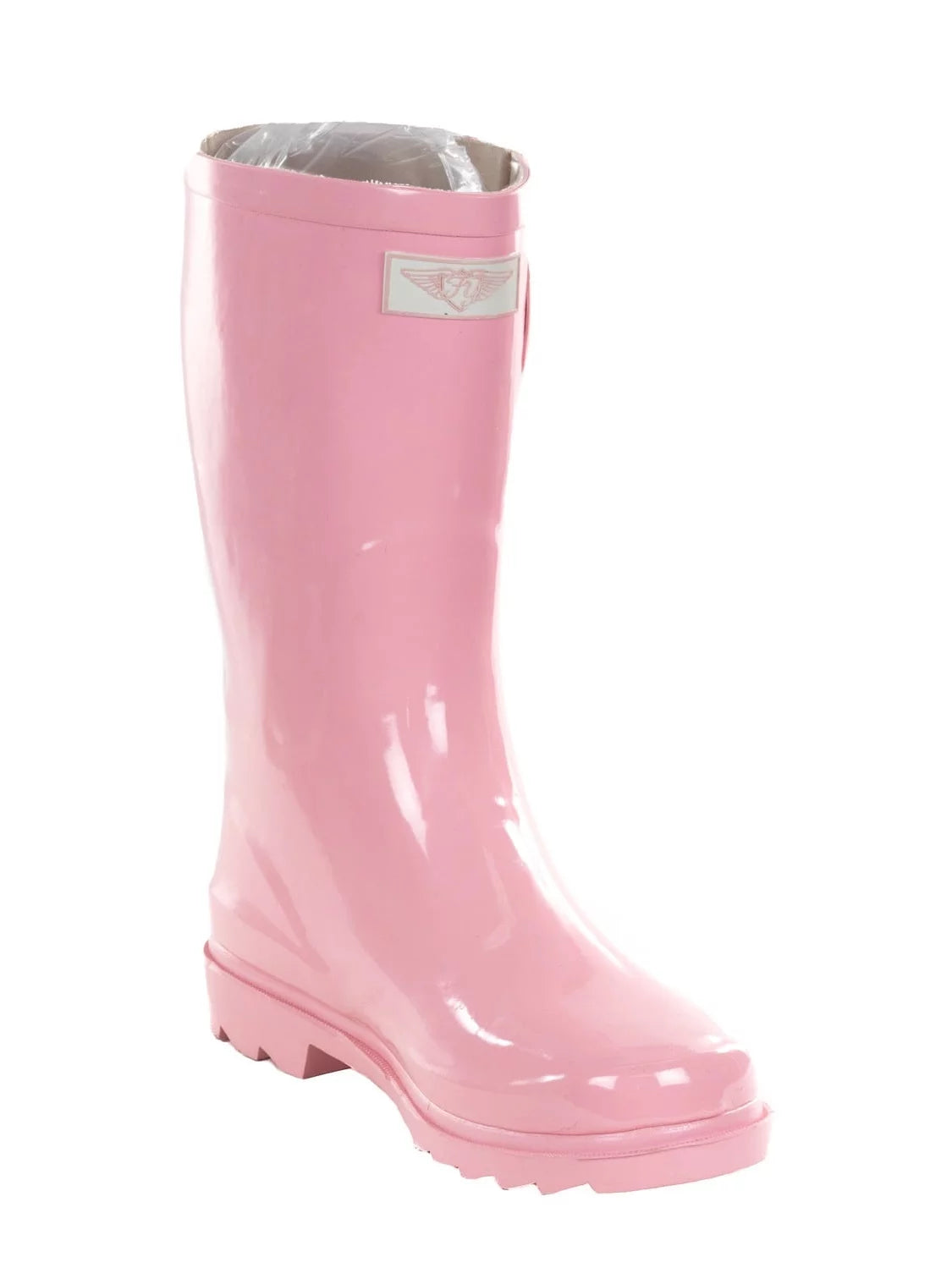 Pink Rubber 11-Inch Mid-Calf Rain Boots H152