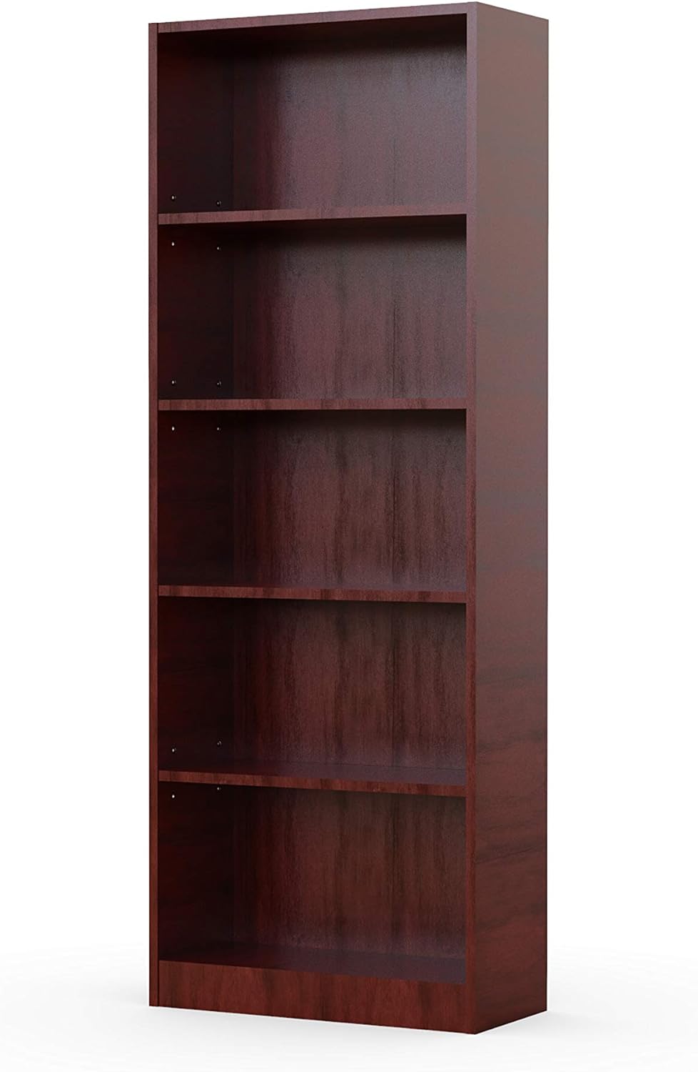 5 Shelf Black Bookcase with 3 Adjustable Shelves S324