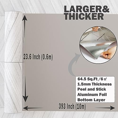 Light Wood Peel and Stick Vinyl Flooring Roll 23"x 393" 64 Sq.Ft O309
