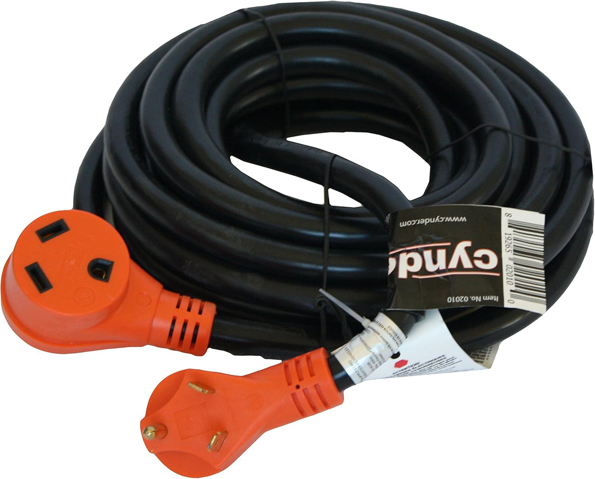 50 Feet Black 30 Amp RV Power Extension Cord Pack of 2 U563567