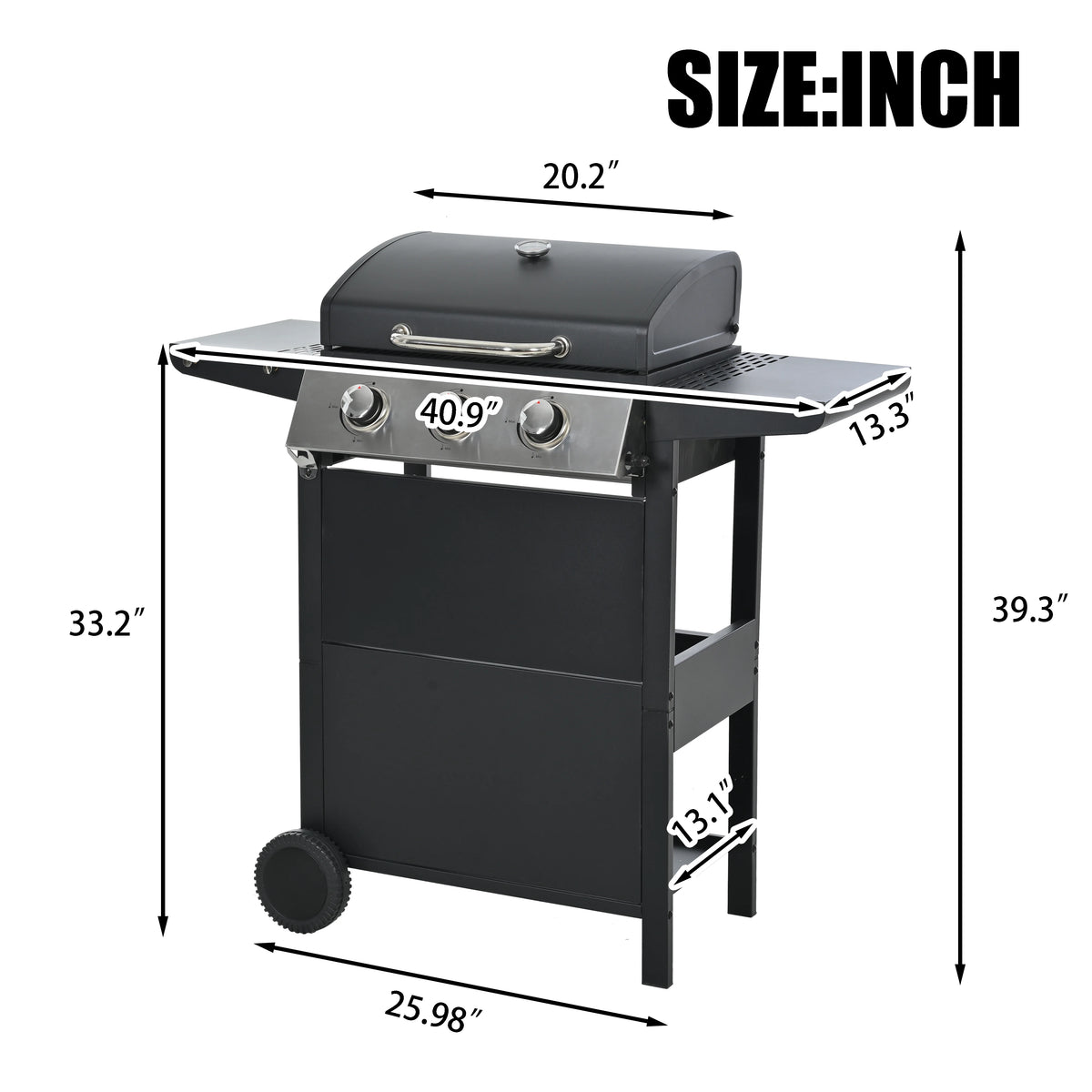 3 Burner Portable Propane Gas Grill Stainless Steel Black K883752