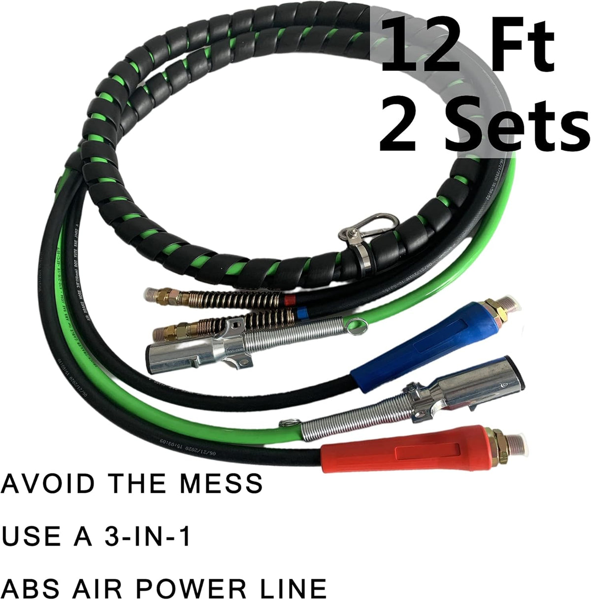 3 in 1 Semi Truck Air Hose Trailer Electrical Cable Assembly ABS Wire Rubber Air Line Tractor Parts R42337