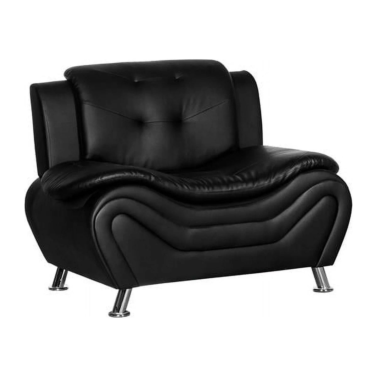 Black 3 Piece Sofa Loveseat and Armchair Living Room Set R26422