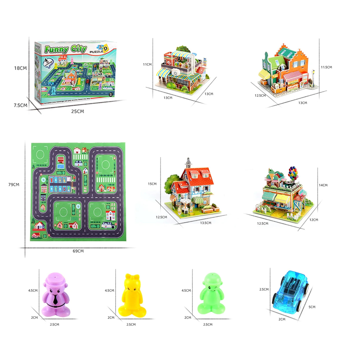 Building Blocks Set with 5 Toy Cars Y2960