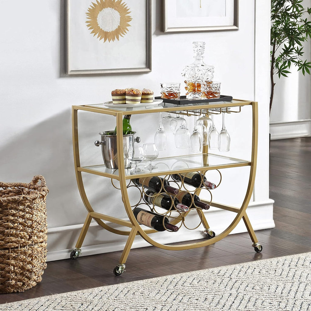 Silver Metal Bar Cart T7558