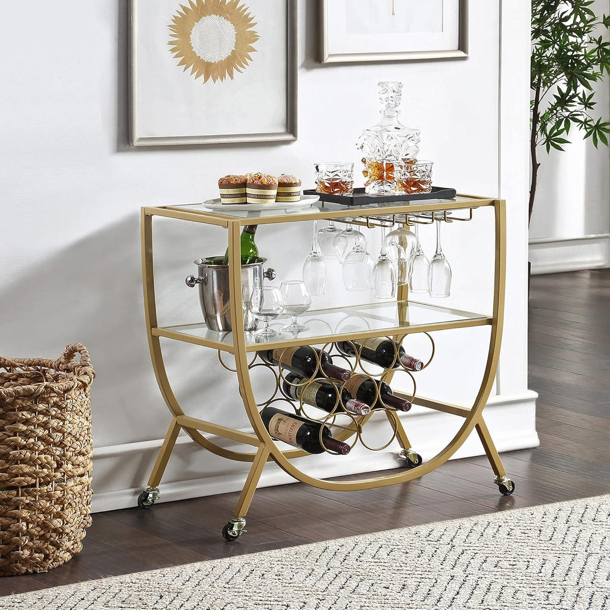 Silver Metal Bar Cart T7558