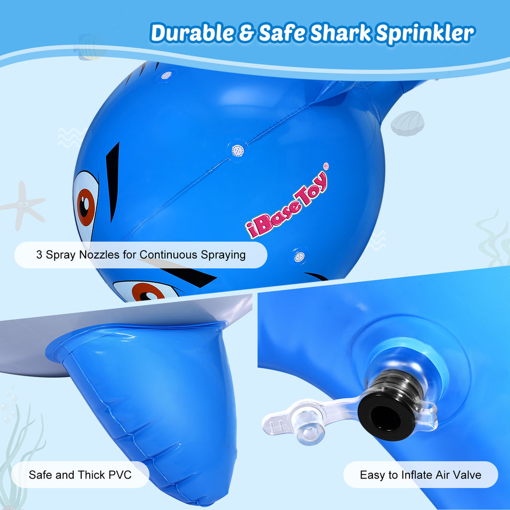 Inflatable Shark Sprinkler Water Ball 80x120cm O599