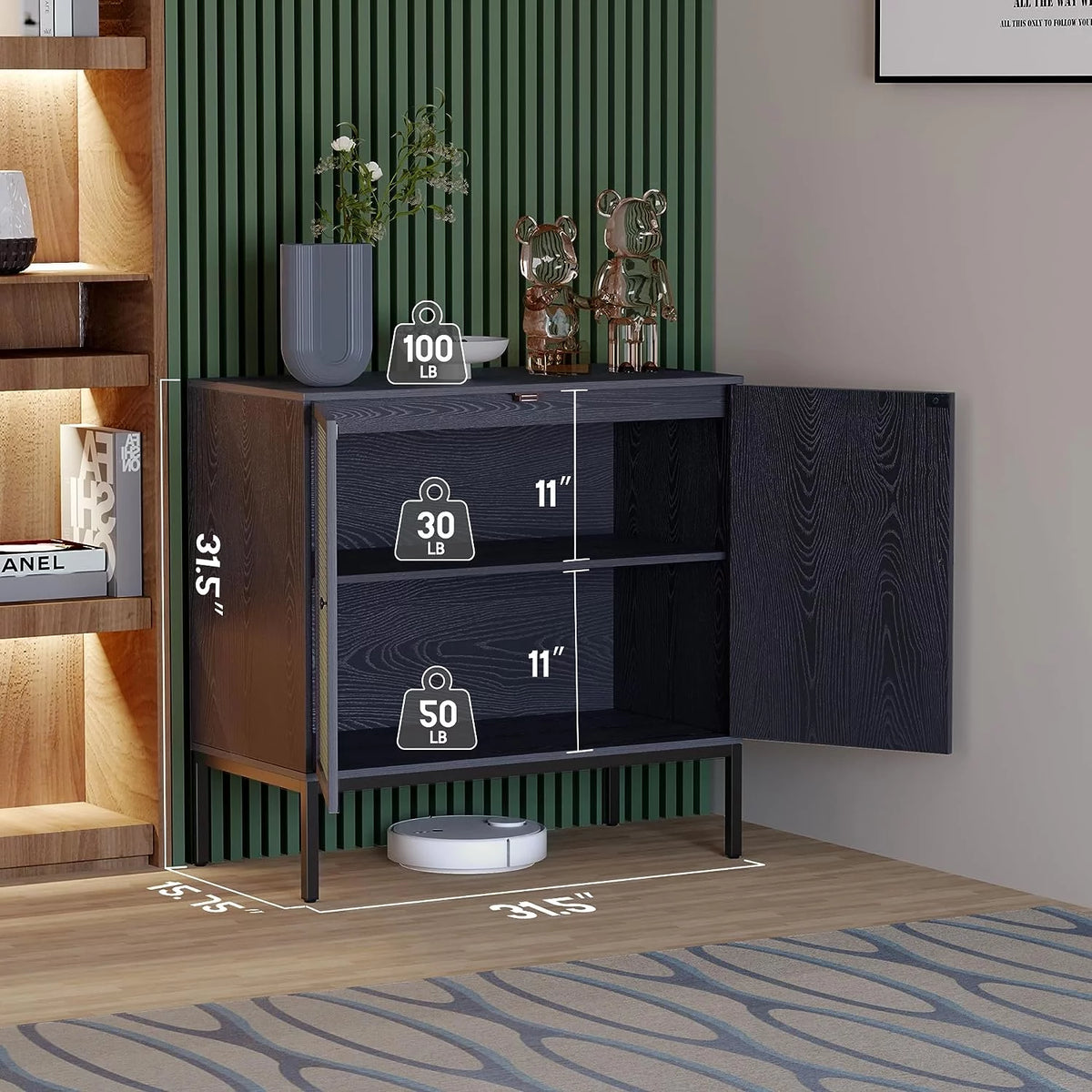 Black Rattan Storage Cabinet N939321