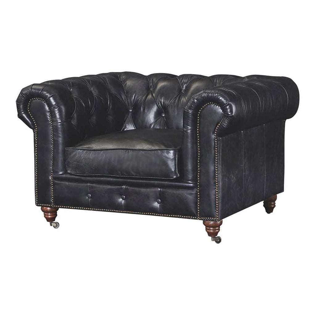 Black Leather Arm Chair A6310