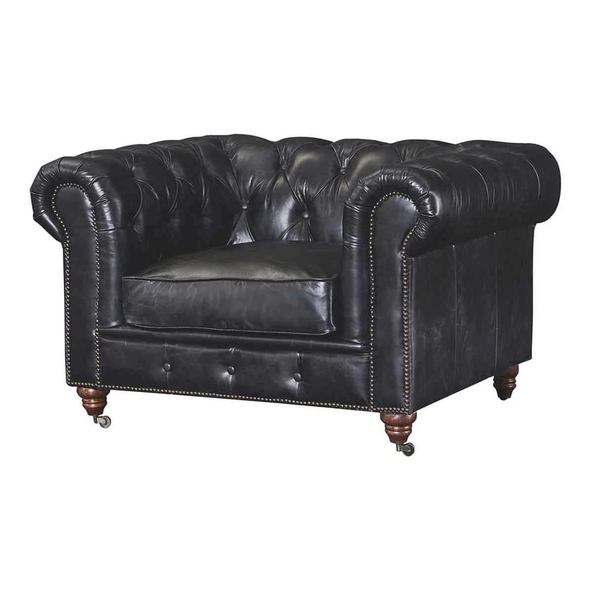 Black Leather Arm Chair A6310