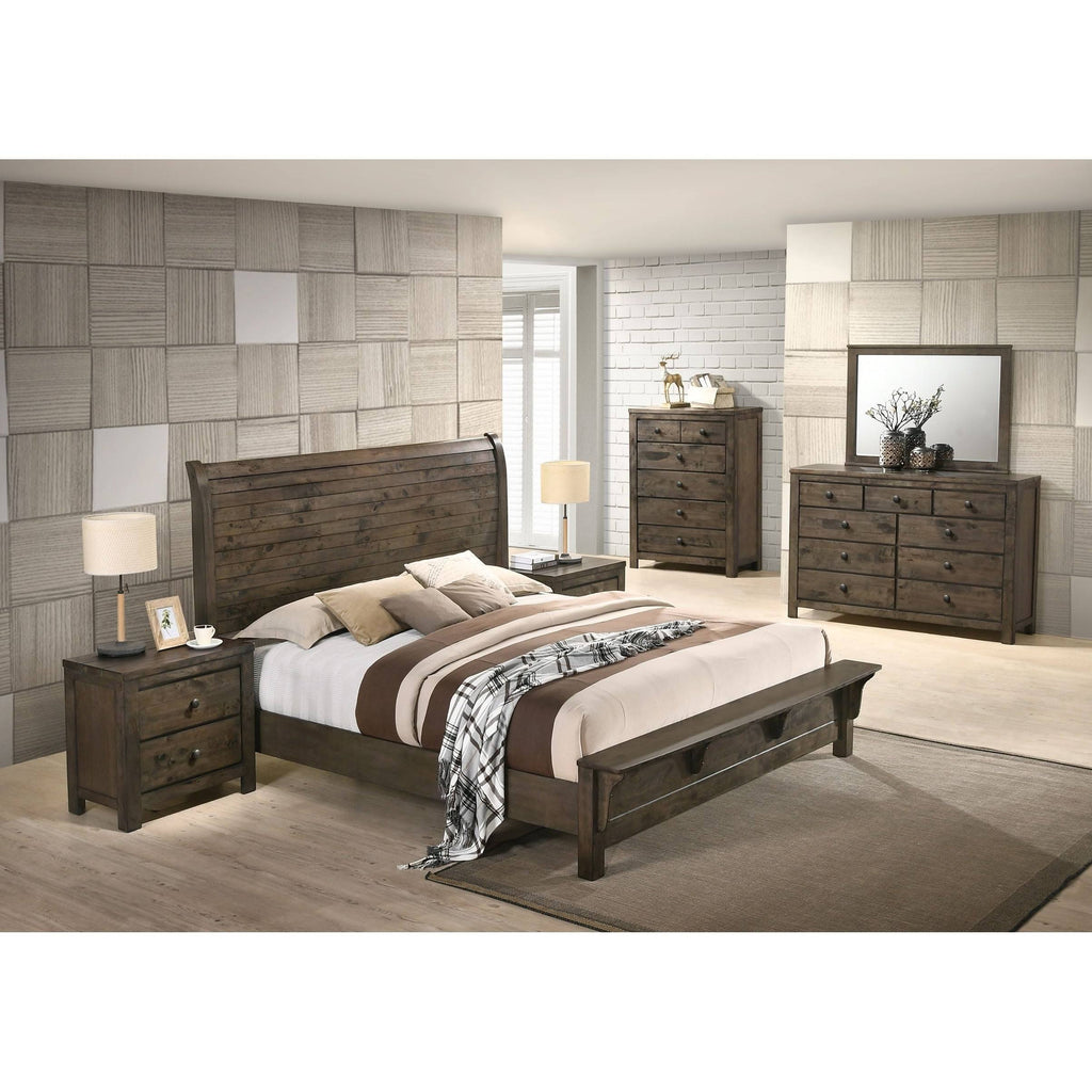Grey-Brown Sleigh Bed Queen S275979
