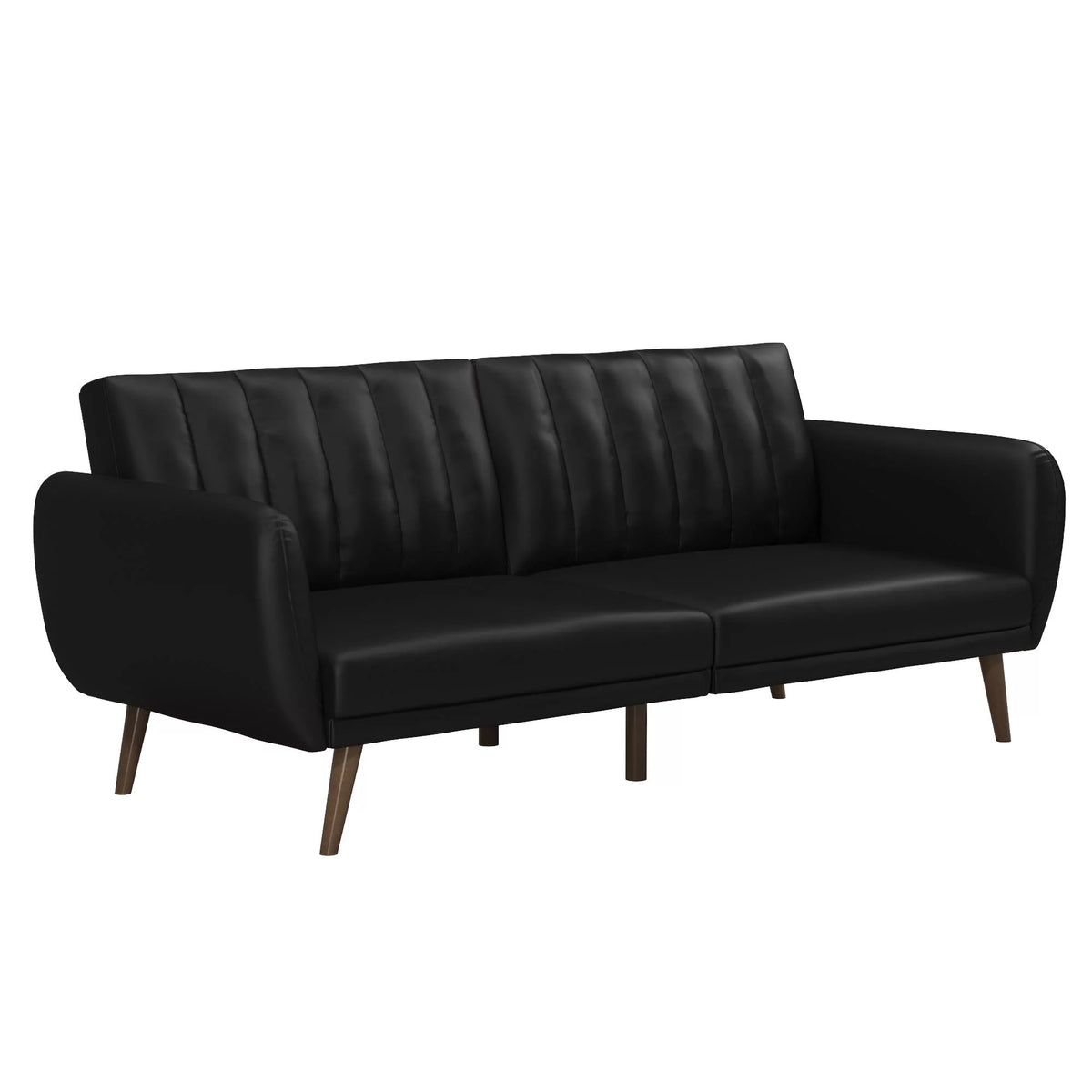 Black Faux Leather Futon Q721