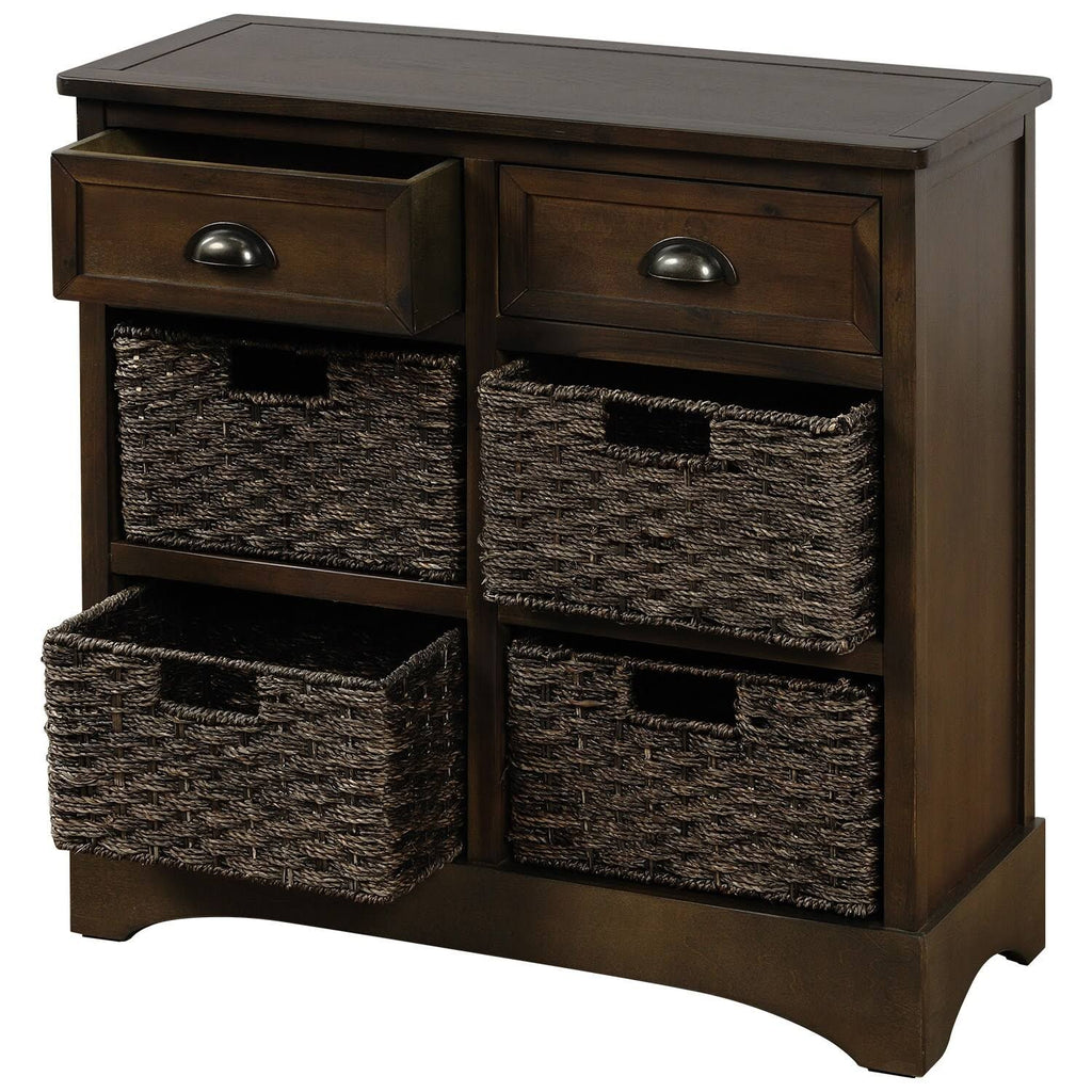 Rustic Storage Cabinet with Baskets E97866