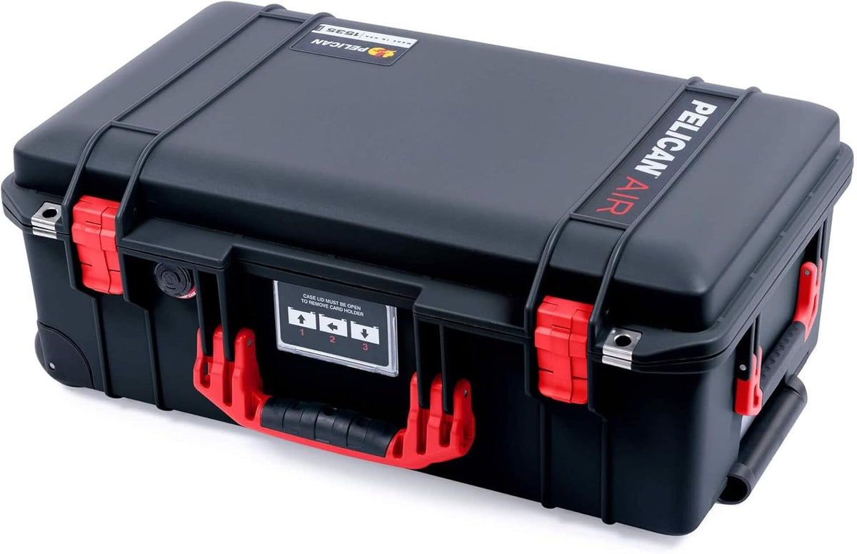 Black Pelican Air Case with Red Handles & Latches with TrekPak Dividers & Mesh Lid Organizer W953
