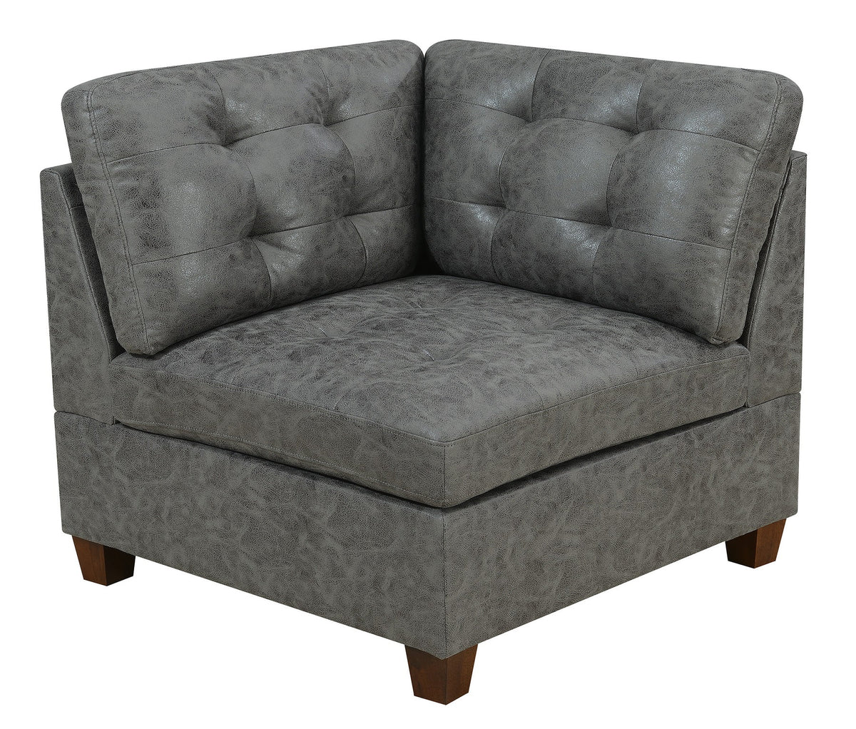 Antique Grey 8Pc Modular Sofa Set Leatherette Tufted Couch S92133