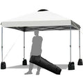 White Pop Up Canopy Tent with Wheeled Carry Bag E57256