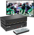 Video Wall Controller 2x2, HDMI TV Wall Processor 4K@30Hz, 4 HDMI Output, 8 Splicing Display Modes V671497