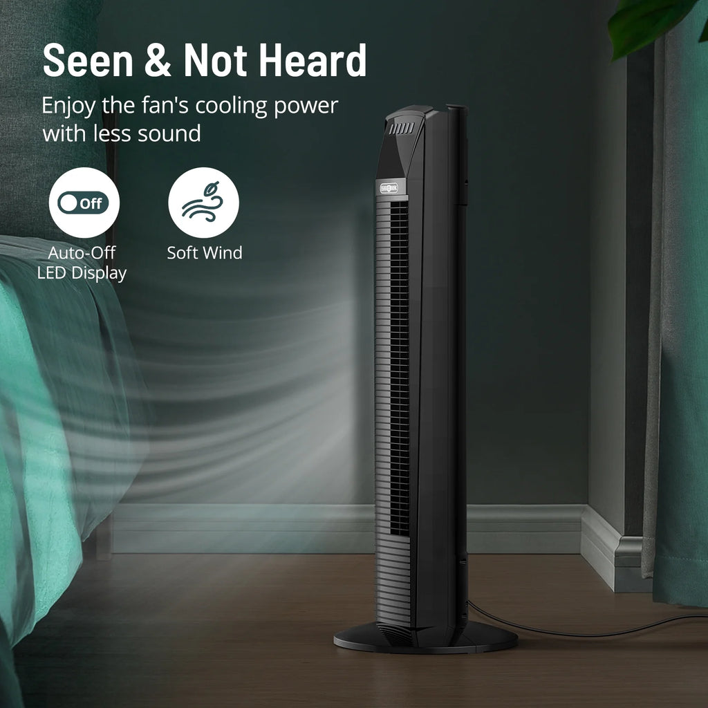 Standing Floor Fan with Remote, 70° Oscillating Q844