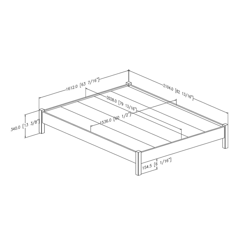 Gray Oak Queen Size Platform Bed U97352