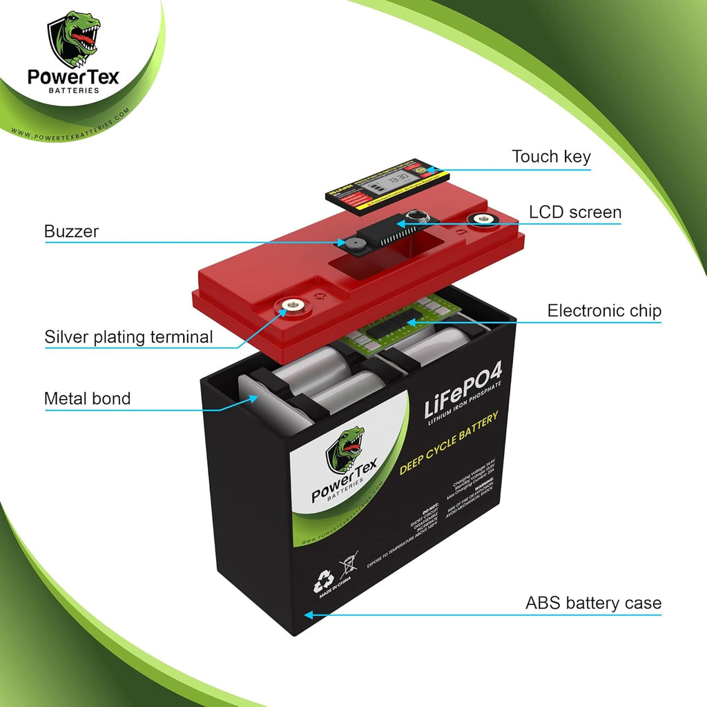 12V 100Ah 1224Wh LiFePO4 Deep Cycle Rechargeable Battery O84323