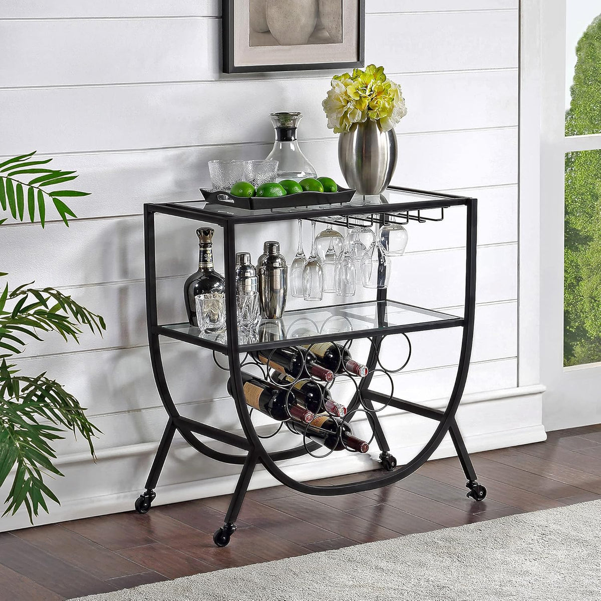 Silver Metal Bar Cart T7558