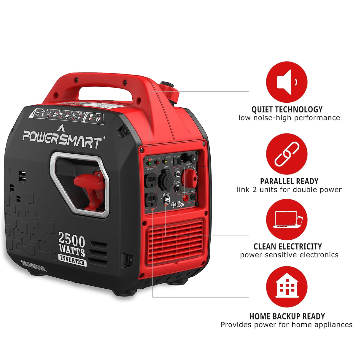 2500W Portable Inverter Gas Generator U414048