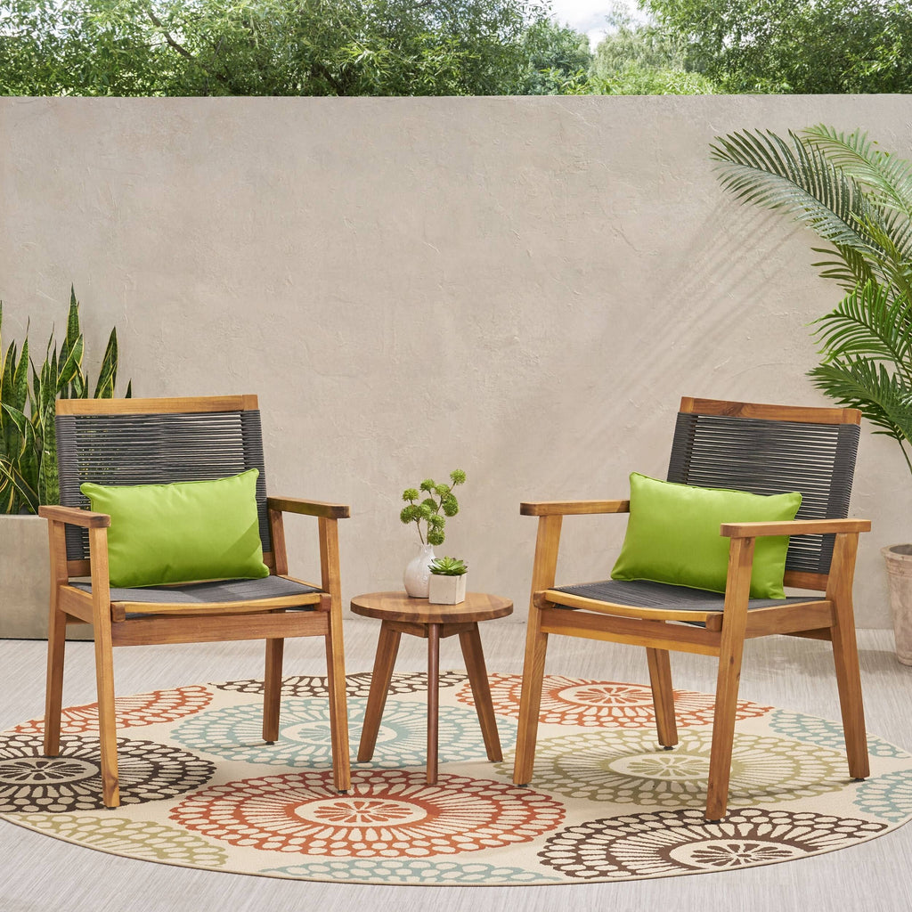 3PC Patio Acacia Wood Chat Set Z468413