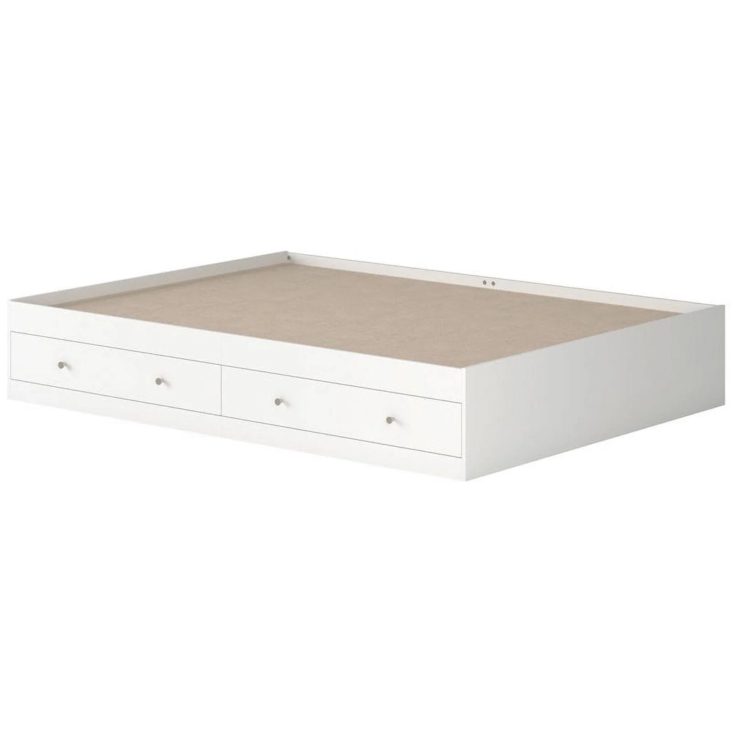 Queen Platform Storage Bed in White H374360
