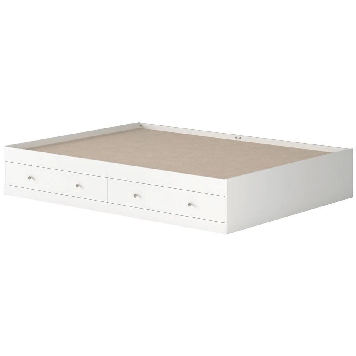 Queen Platform Storage Bed in White H374360