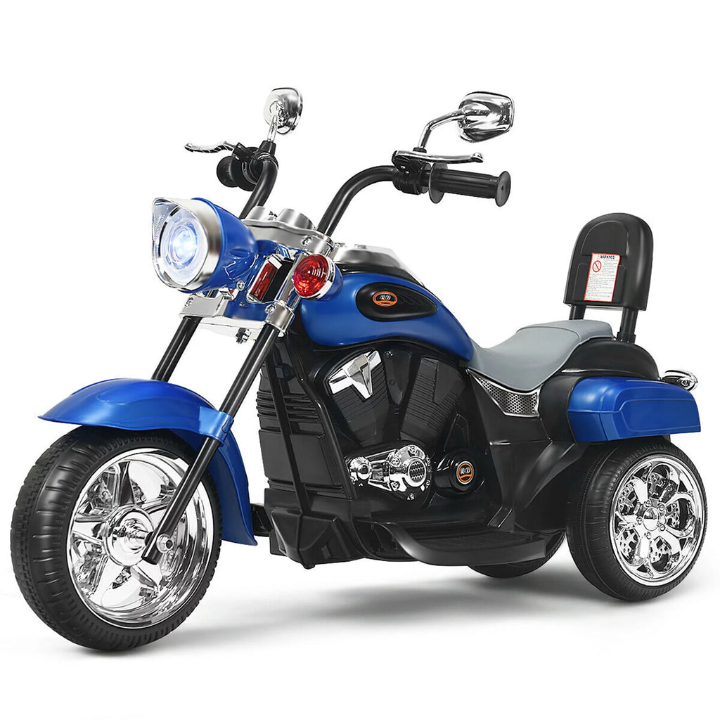 6V Kids Ride On Motorcycle 3 Wheel Trike with Headlight White M227662