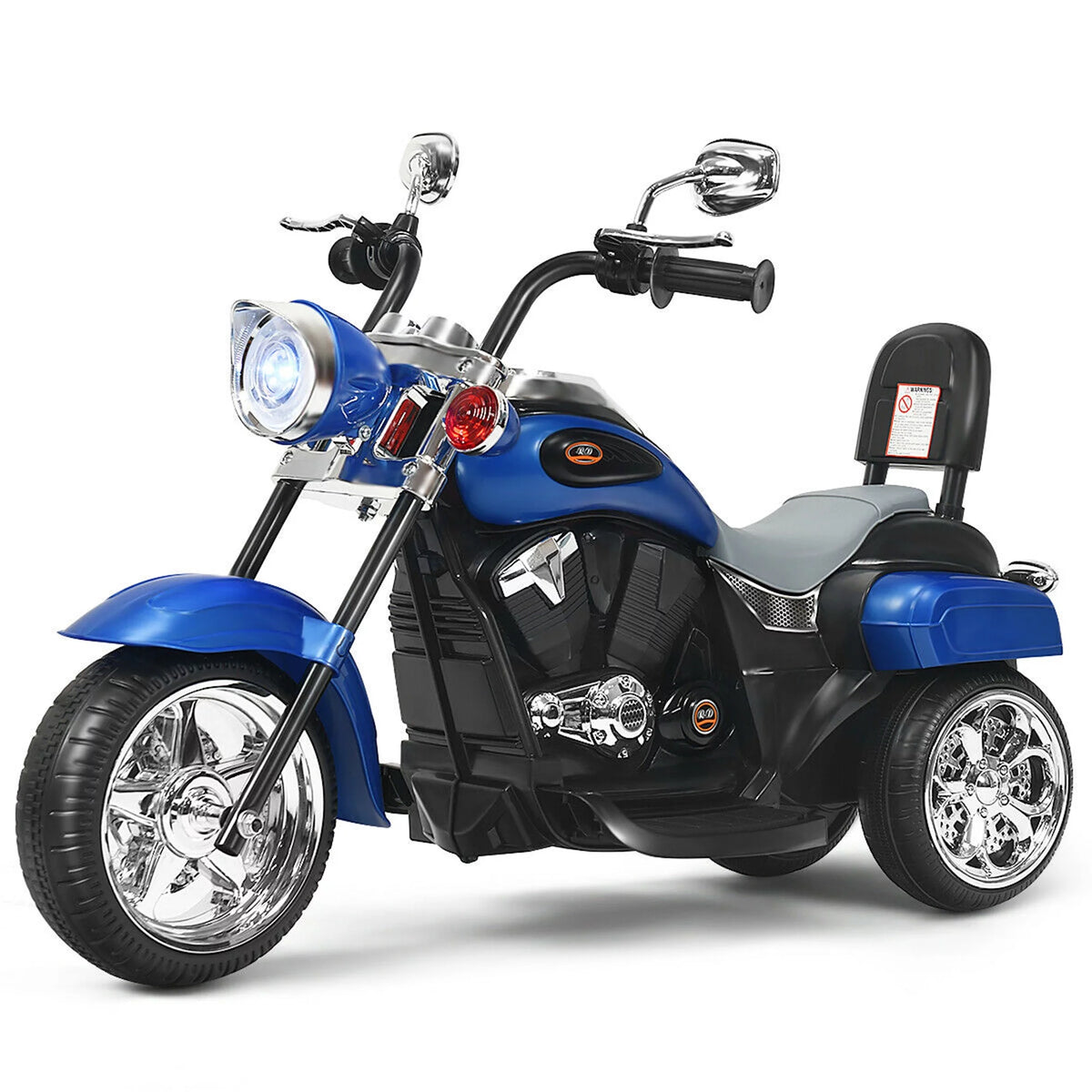 6V Kids Ride On Motorcycle 3 Wheel Trike with Headlight White M227662