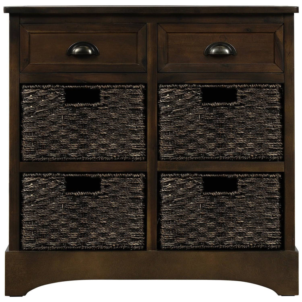 Rustic Storage Cabinet with Baskets E97866