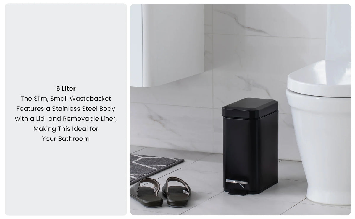 Black Stainless Steel Kitchen Trash Can Combo D608861