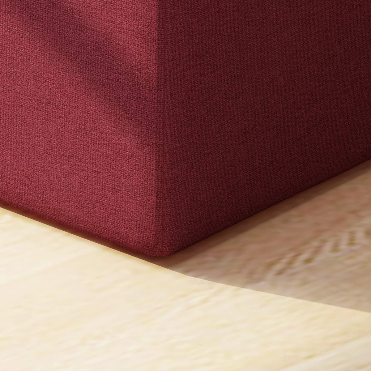 Deep Red Fabric Square Ottoman Pack of 2 Z8550